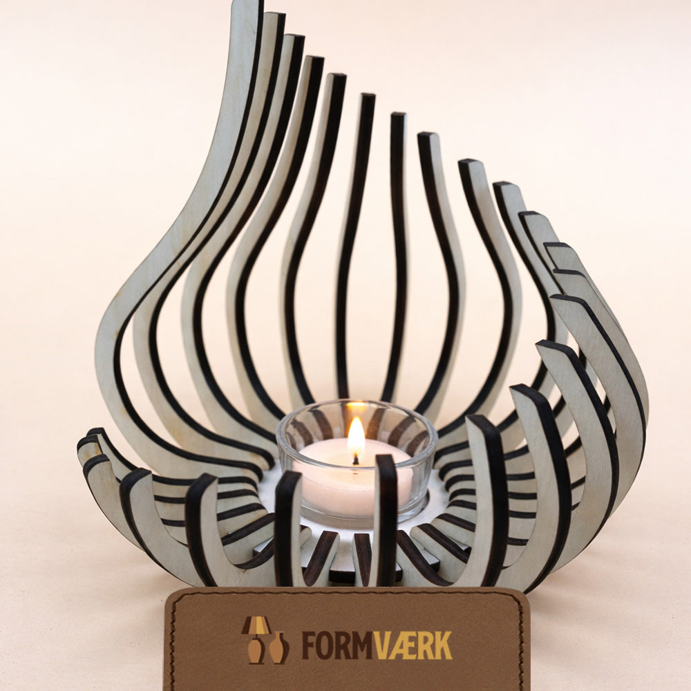 retro fyrfadsstage i træ – brugskunst til bolig