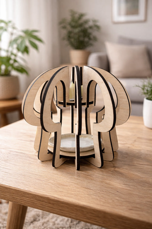 Fyrfadsstage i træ – Skovskygge