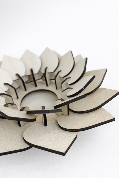 Fyrfadsstage i bøgetræ – Løvfald