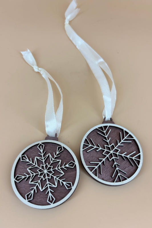 Julekugler 2 stk - snefnug