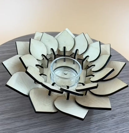 Fyrfadsstage i bøgetræ – Løvfald